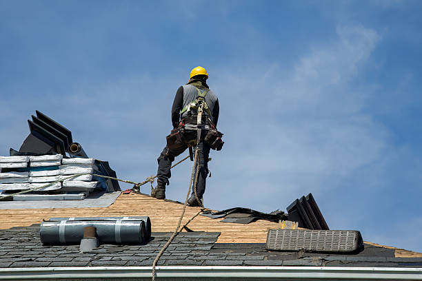 Professional Gutter Installation technician working in Blain, PA